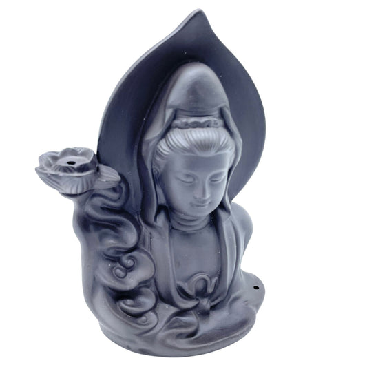 Suport decorativ pentru conuri parfumate – Buddha meditativ cu efect cascadă de fum