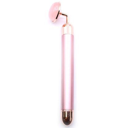 Dispozitiv de Vibrații cu Piatră Naturală de ROSE QUARTZ – pentru Masaj Facial și Relaxare