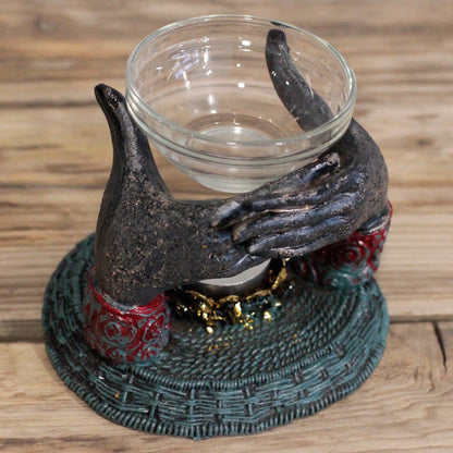 Arzător pentru uleiuri aromatice Buddha Antic – Mâini Oferite